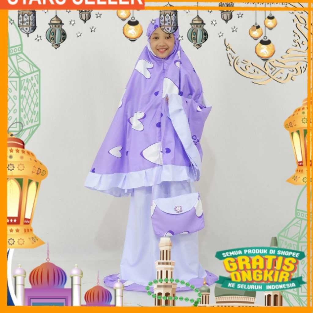 Winarline Mukena Anak Premium Katun Jepang / Original Cotton (Free TAS)/ Pink Dusty Fanta Merah muda