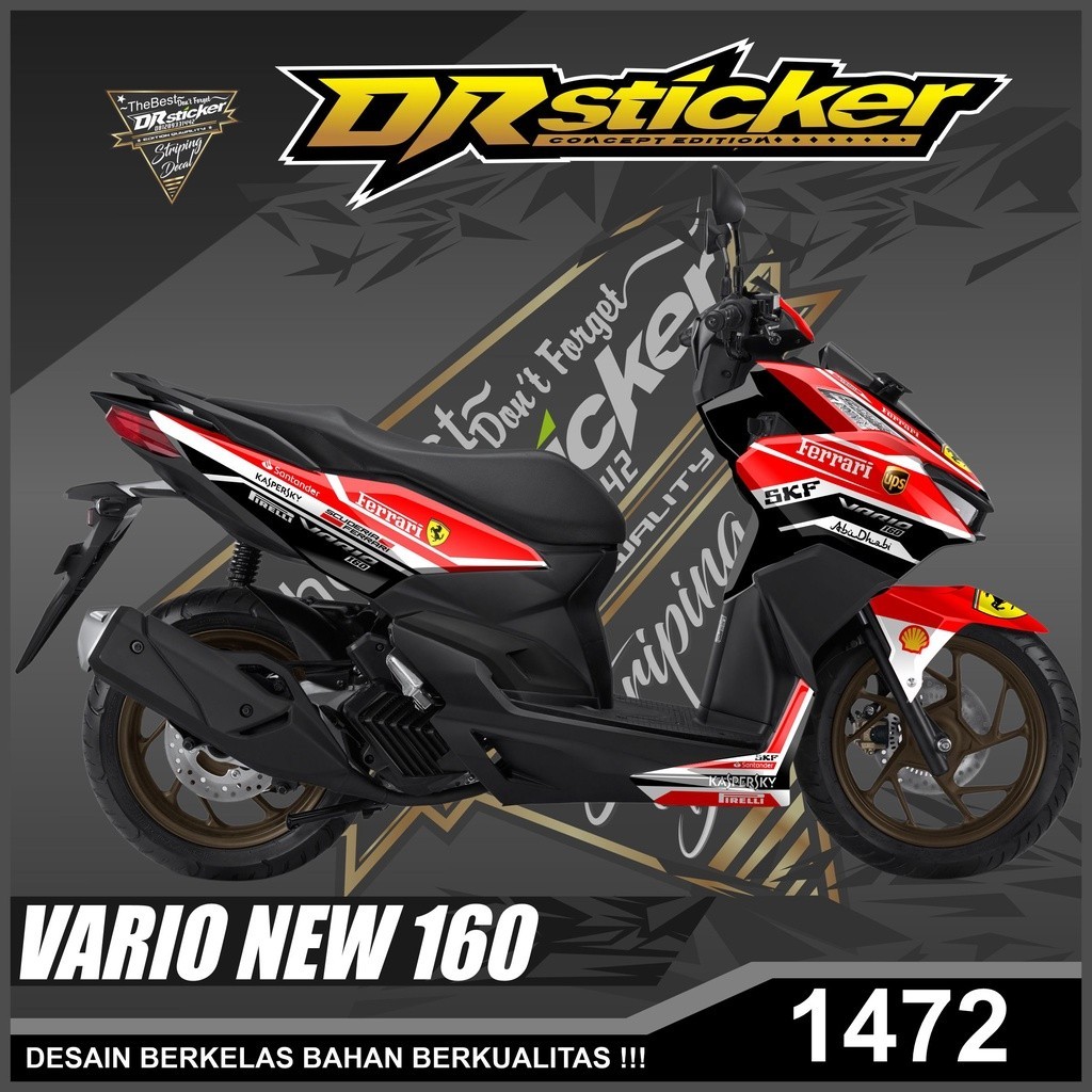 Dekal Sticker VARIO NEW 160 Full Body Stiker Skotlet VARIO Desain Ferrari Stiker full body VARIO NEW