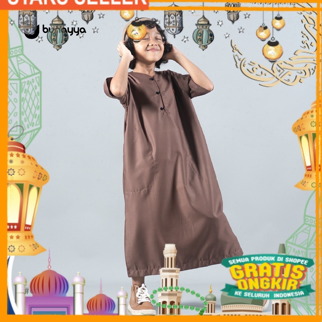 Baju Gamis Anak Laki Laki Jubah Bunayya Sunnah Clothing Premium Bahan Toyobo Bunaya Banin/ Pink Dust
