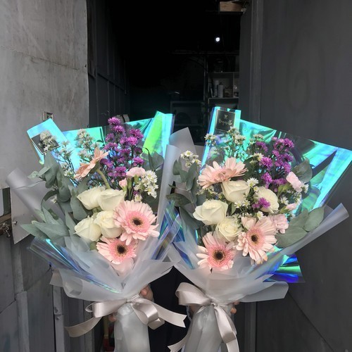 

MIUCO - FL35 HOLOGRAM LEMBARAN Plastik OPP holographic rainbow transparent pelangi kertas bunga wrapping paper