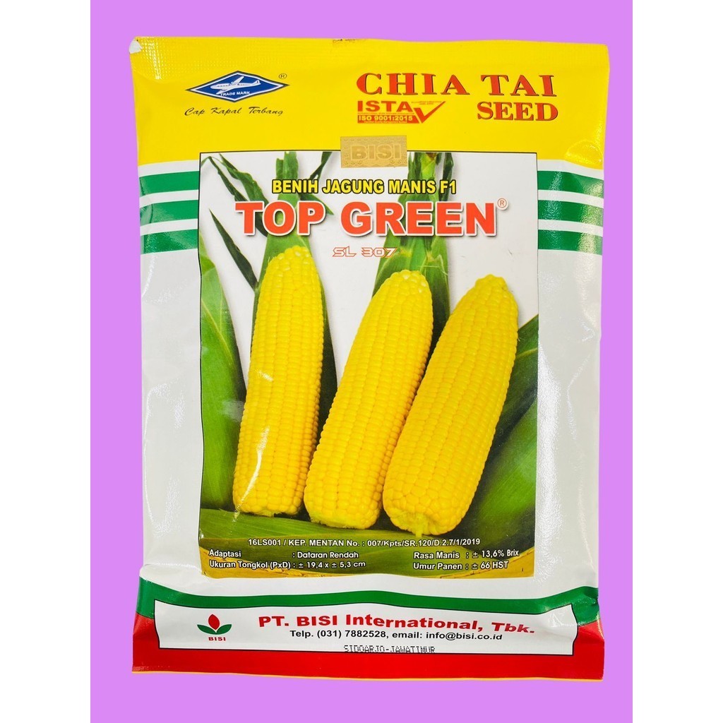 Benih jagung manis f1 TOP GREEN isi 250gr dari CAP KAPAL TERBANG