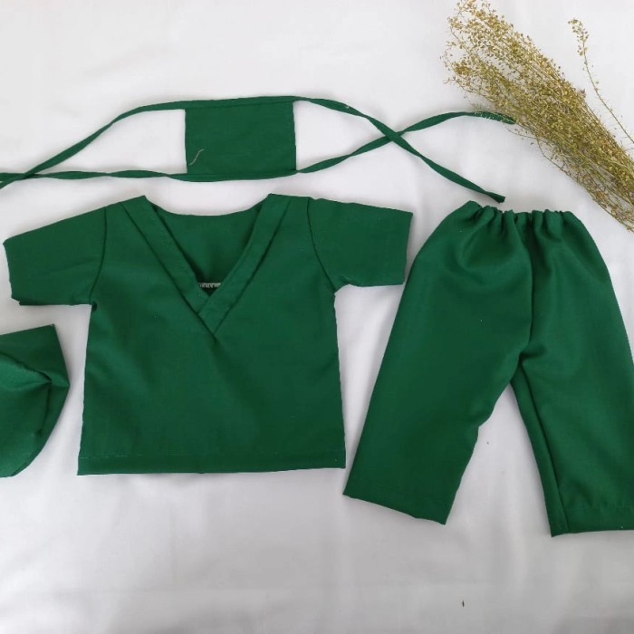 baju medis kostum dokter bayi kostum dokter properti foto newborn - Hijau