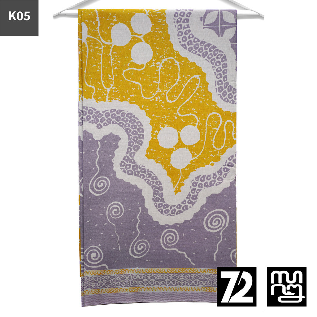 KAIN BATIK KATUN Premium  Motif Abstrak Naga Alam Warna Abu Kuning 724691 Cap 72 Jarik Jarit Samping