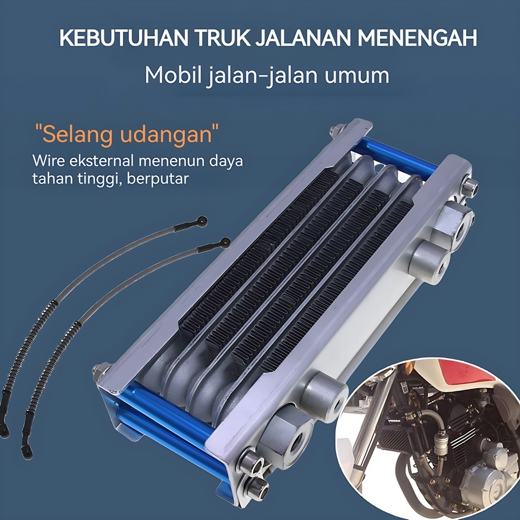 Universal Oil Cooler Engine Transmission Oil Cooler Cooling Radiating System with Fitting Accessorie