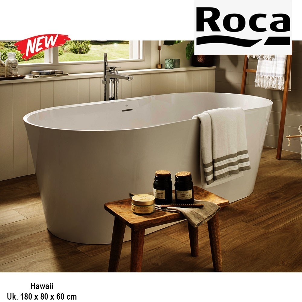 ROCA Hawaii Oval Standing Bathtub / Bak Mandi / Bath Tub Acrylic