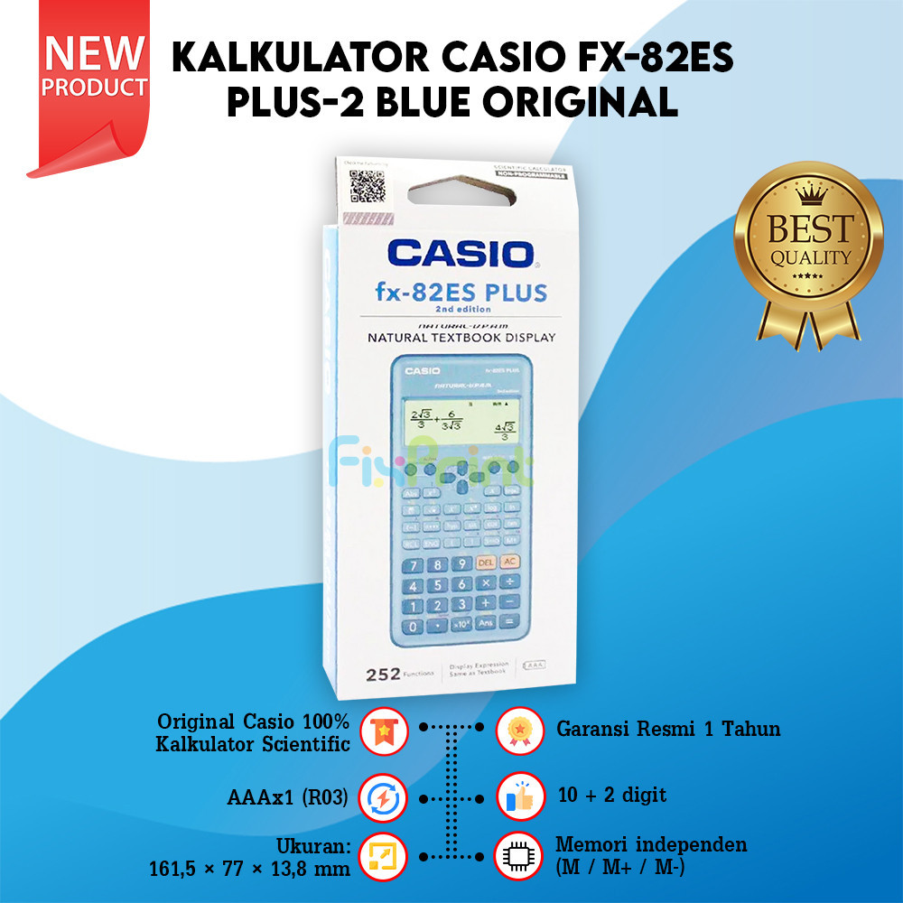 

Casio fx-82ES PLUS Calculator Scientific Kalkulator Ilmiah New Origina