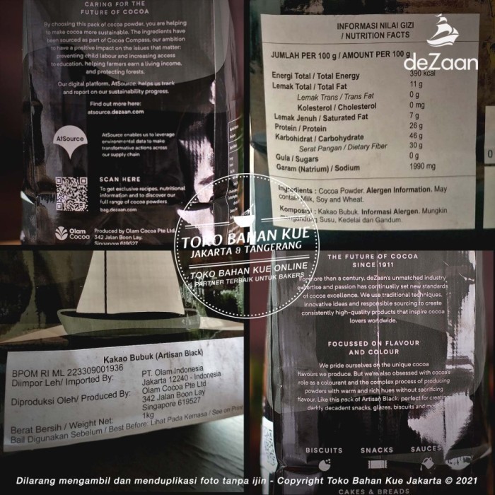 

DeZaan - Pure Cocoa Powder Artisan Black 500gr Cokelat Bubuk Hitam