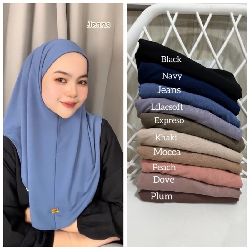 Cirebon Cloth - Bergo Non Pet Jersey Size M / Bergo Non Pet Anten / Hijab Instan Malay M Jersey