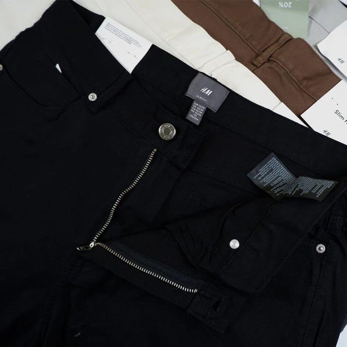 Celana Panjang Pria H&M Denim Twill Slim - Khaki, 36