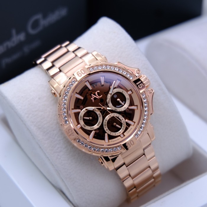 ALEXANDRE CHRISTIE AC 9205 / AC9205 ROSEGOLD BROWN SAPPHIRE WANITA ORI