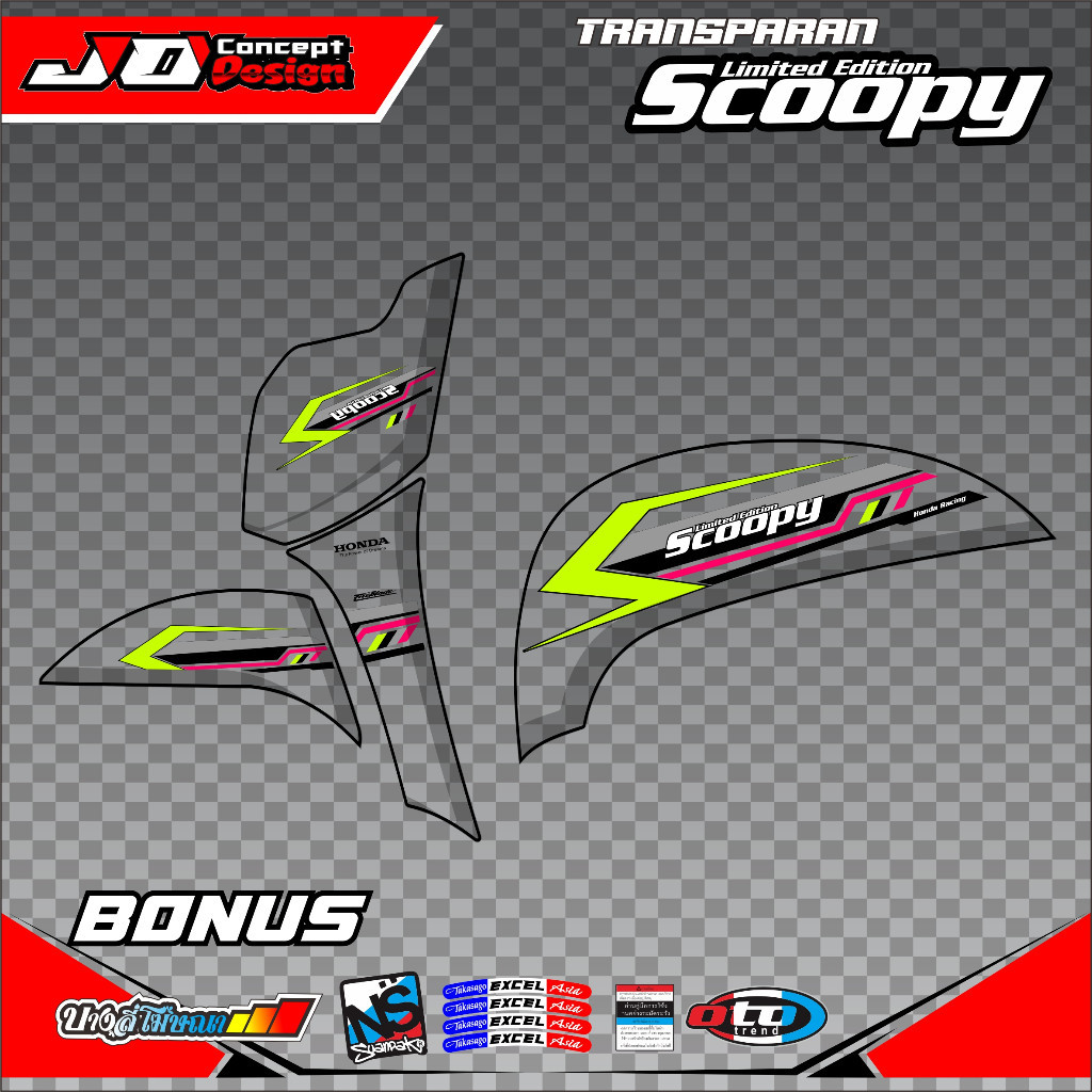 

STRIPING MOTOR SCOOPY FI NEW TRANSPARAN 2017-2020 PELINDUNG BODY MOTOR motorcicle