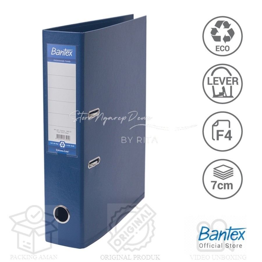

LEVER ARCH FILE FOLIO 7 CM 1465 01 BANTEX BIRU / ORDNER barang original seperti gambar