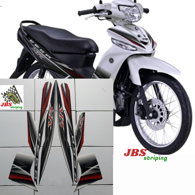striping vega zr stiker yamaha vega zr thn 2012 2013 putih hitam lis body vega