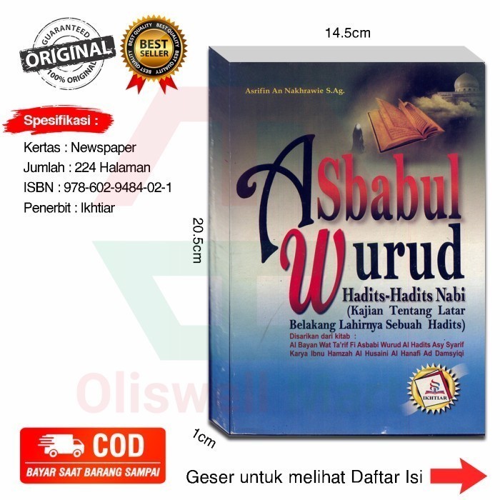 Buku Agama Islam Asbabul Wurud Hadits-hadits Nabi