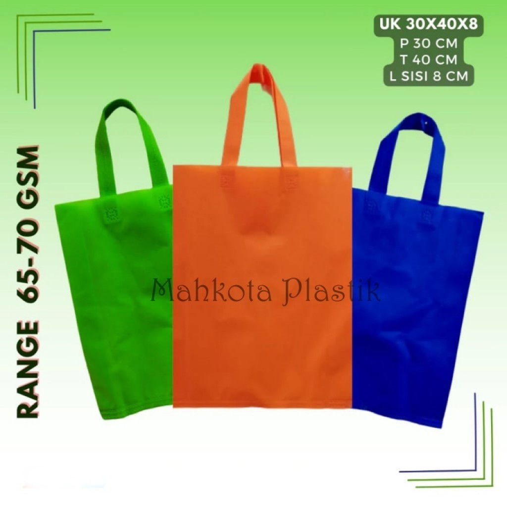 

Tas Spunbond Goodie Bag 70gsm 30x40x8 isi 12pcs