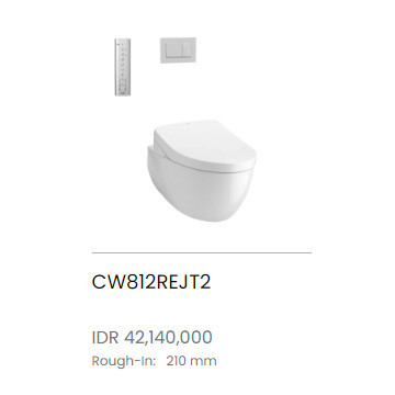 SPESIAL PROMO 70% TOTO CLOSET KLOSET DUDUK PUTIH  Single Bowl Wall Hung Toilet CW812REJT2