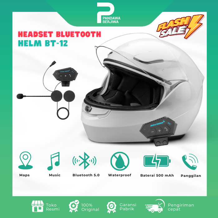 Intercom Interkom Headset Bluetooth Helm Waterproof Motorcycle BT 12 Vnetphone