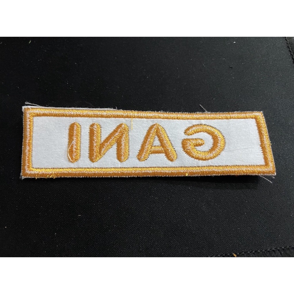 Bordir Badge Nama Timbul + Perekat Velcro - Bet Timbul Nama (Request) - Patch Bordir Nama Bordir Nam