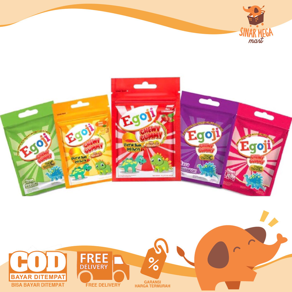 

EGOJI Chewy Gummy Sachet Isi 10 butir - Permen Lunak Tinggi Vitamin Anak