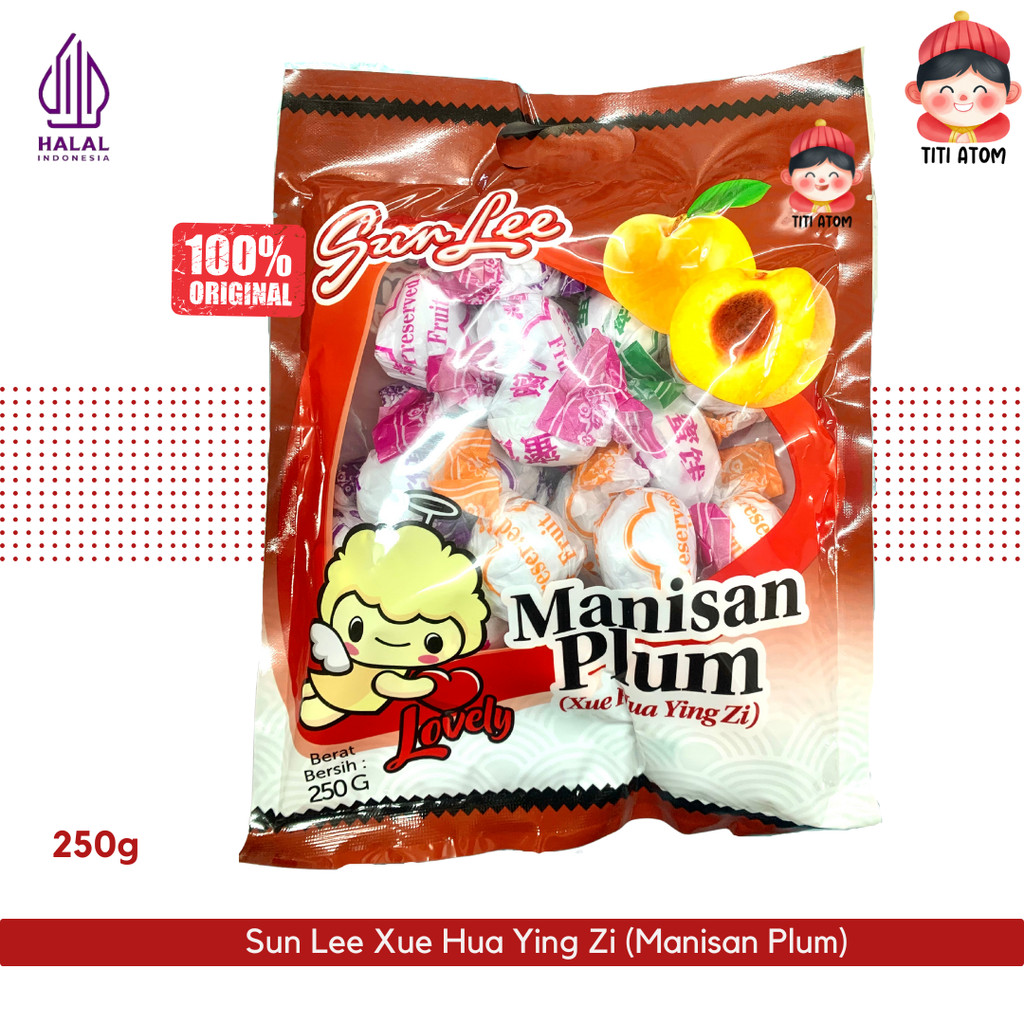 

Sun Lee Sunlee Xue Hua Ying Zi Manisan Plum Biji Imlek Sincia 250g