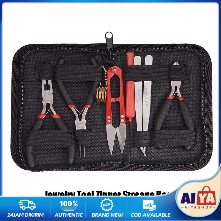 Dompet Set Tang Manik - Manik/ Alat Pembuatan Perhiasan / Instrument Tang Tool / Tas Penyimpanan Obe
