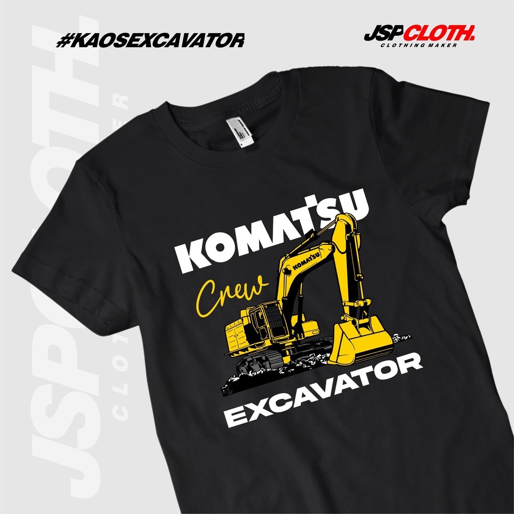 KAOS KOMATSU EXCAVATOR / ALAT BERAT combed lembut Nyaman Pria Distro Katun Baju