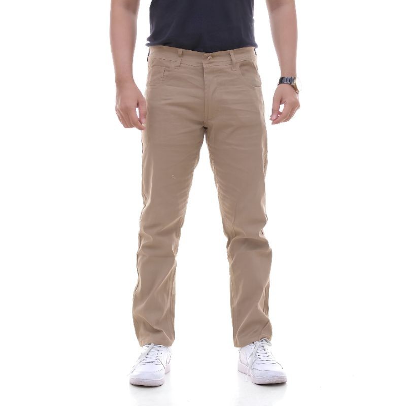 DE43W ZEG jeans casual pants big size celana chino panjang pria reguler formal