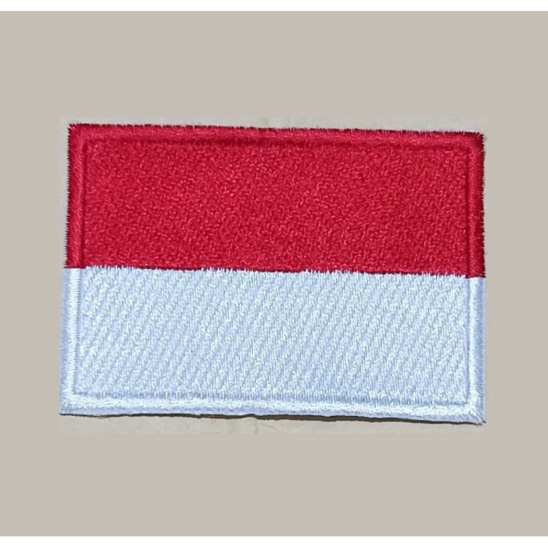 Bordir Logo Bordir Bendera / Emblem Bordir Bendera/Logo Sekolah 2 Baris