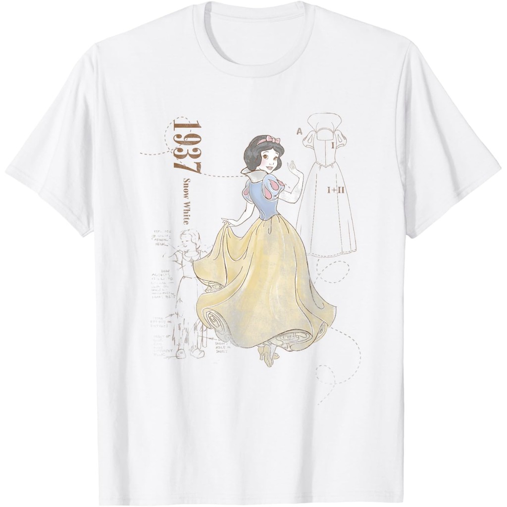 Baju Kaos Dewasa Disney Snow White Fashion Sketch T-shirt
