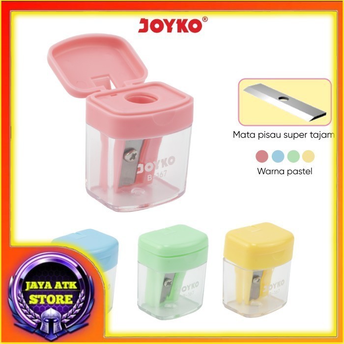 

JOYKO Rautan Serutan Sharpener B-167 Pastel Color Warna Pastel Mini ECER