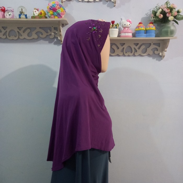 Zoya Bergo Jilbab Hijab Instan Marsha Dengan Payet Di Pet Cantik Zoya - Ungu