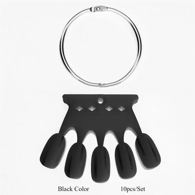 Nail Display HITAM Fan 50 pcs  1 set 10 papan Fake Nails Pajangan Kuku Palsu Akrilik UV Gel 24pcs St