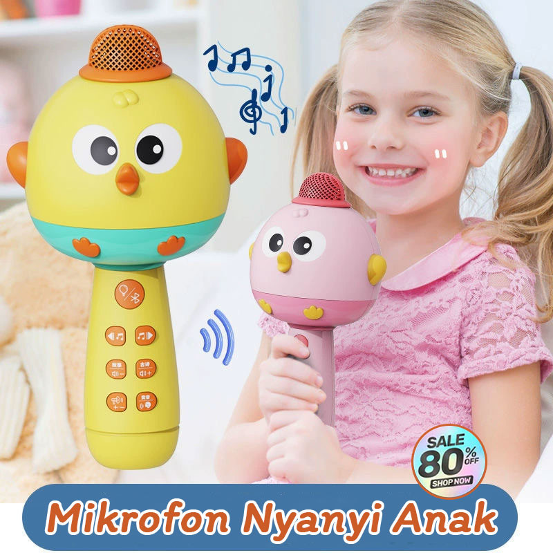 Mikrofon Nyanyi Anak / Mikrofon Anak Bluetooth / Mikrofon Bluetooth Wireless Dengan Speaker Mainan K