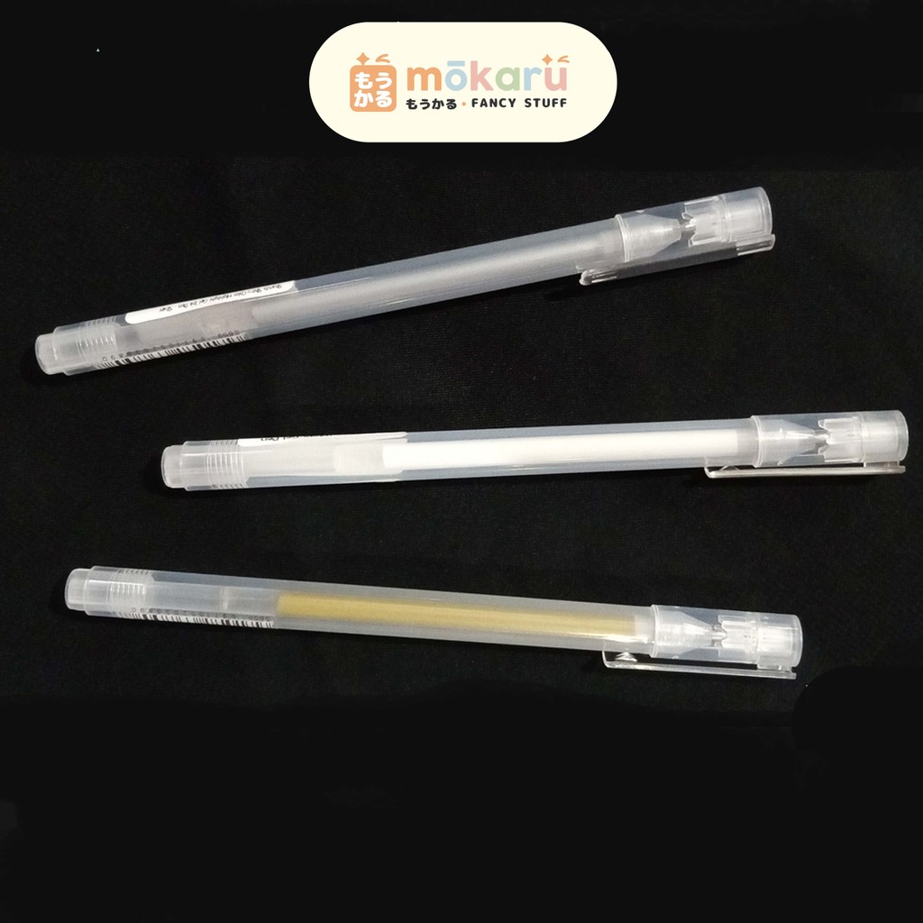 

PNM Shands Shiny Color Highlight Gel Ink Ballpoint Pen White/Gold/Silver 0.8mm Pulpen SATUAN