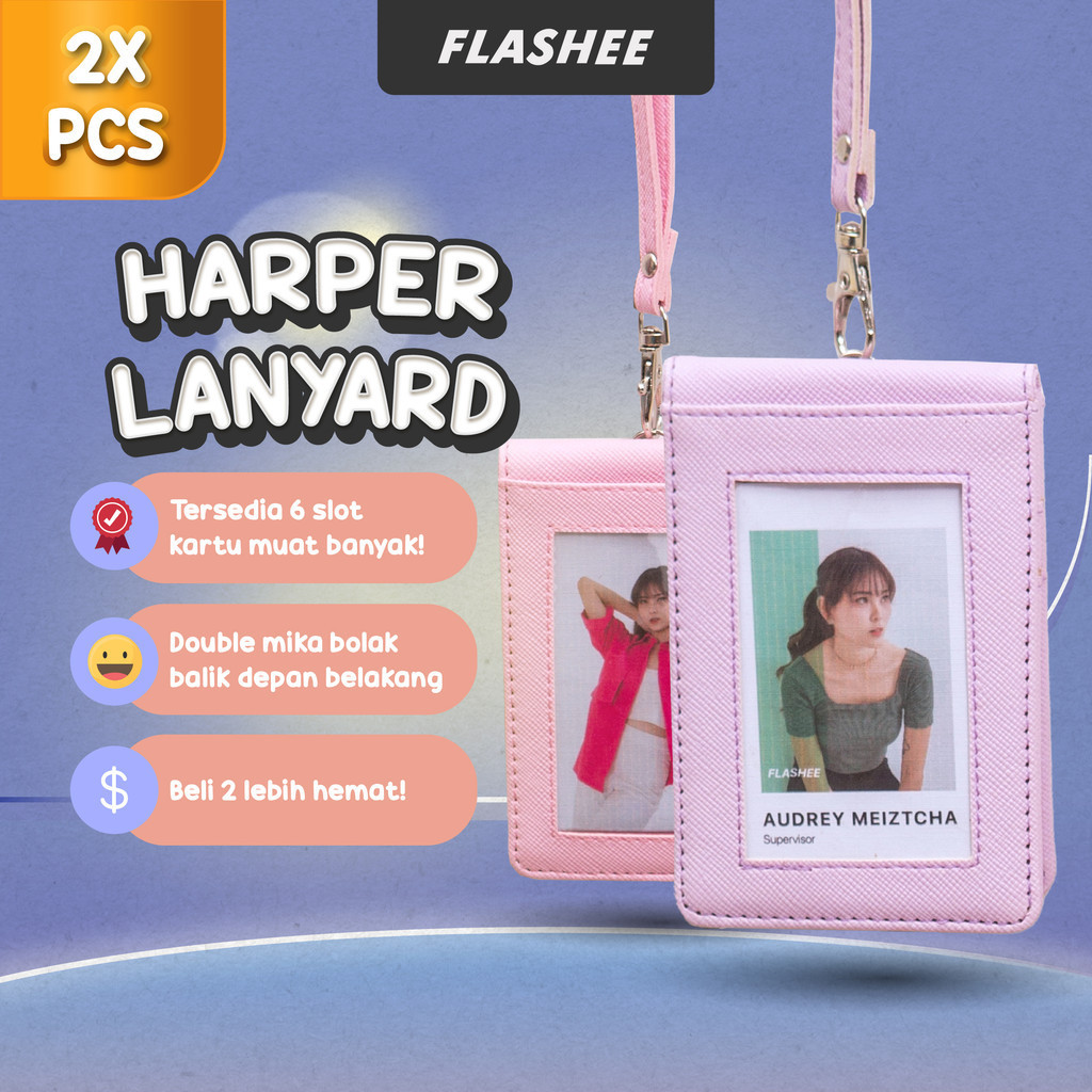 

Paket Bundle Lanyard Harper 2 Pcs Nametag Bolak Balik Mika Kancing Paket Hemat