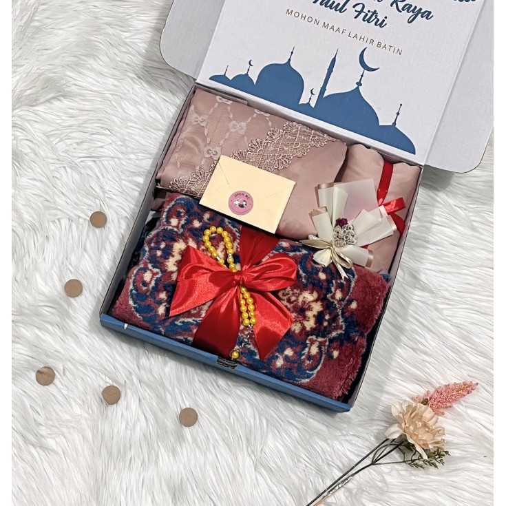 

Hampers Mukena Premium Box Al Mecca Tile Kado Lebaran / Ulang Tahun - Ruby, Soft Box