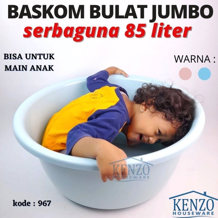 Baskom Bak Bulat Jumbo Plastik Bak Berkualitas XXXL Redhouse Kargo - BASKOM 967 BIRU miyokaid