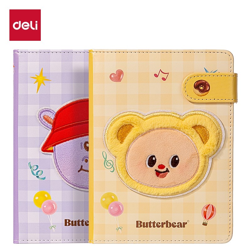 

Buku Notes A5 Deli X Butterbear HY218 + kancing 96 sheet 70 gsm