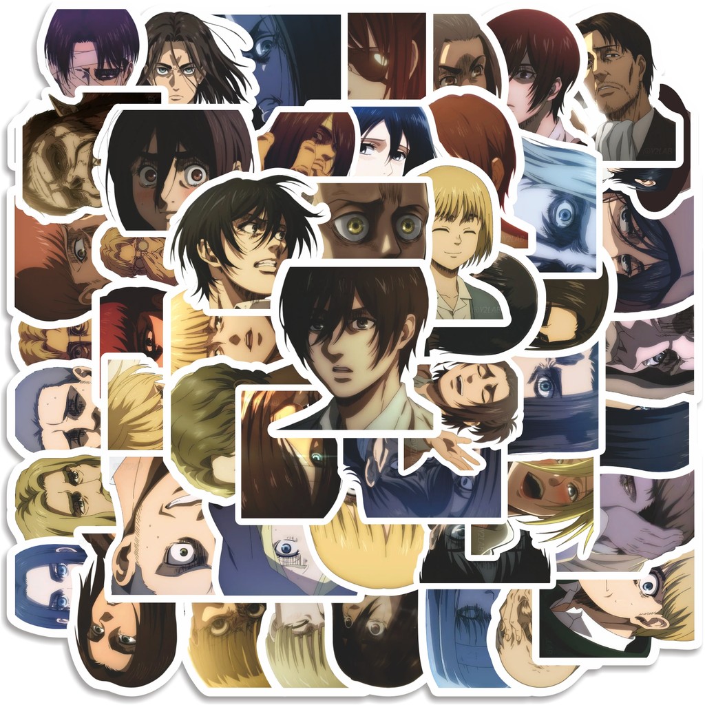 

COD 50 Pcs Stiker Attack On Titan Anime Version Face Lucu Anti Air Untuk Dekorasi Notebook Sepeda Skateboard Handphone