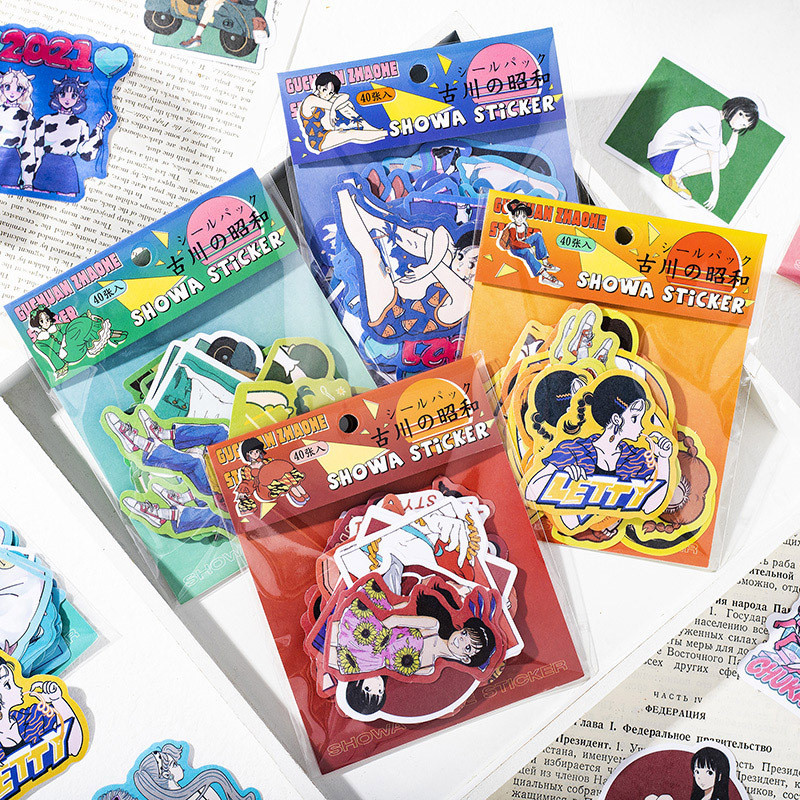 

40pcs Kawaii Stationery Stickers Furukawa Showa Diary Planner Decorative Mobile Stickers Scrapbooking DIY Craft