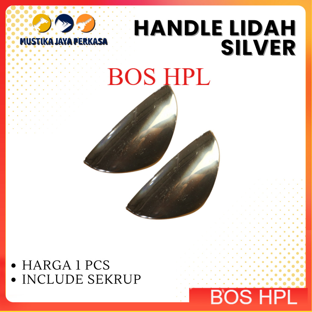 Handle Lidah Putih/Handle Pintu Lemari Plastik/Tarikan Laci chrome