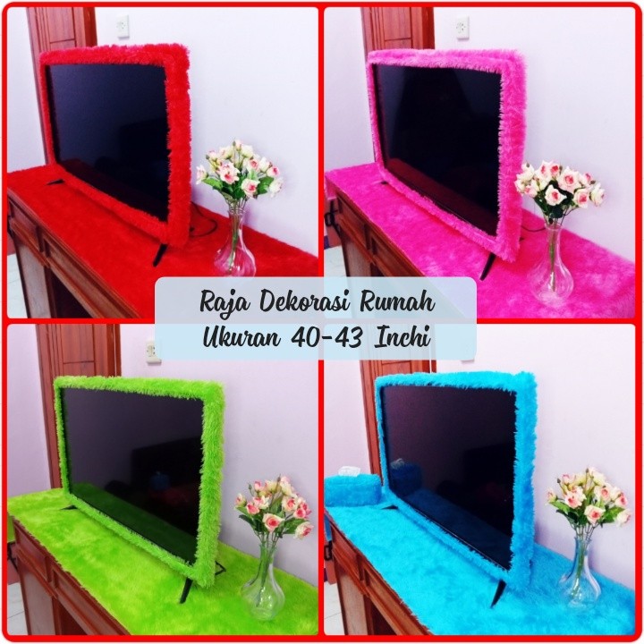 Cover Bando tv led bulu polos ukuran 40-43 inch