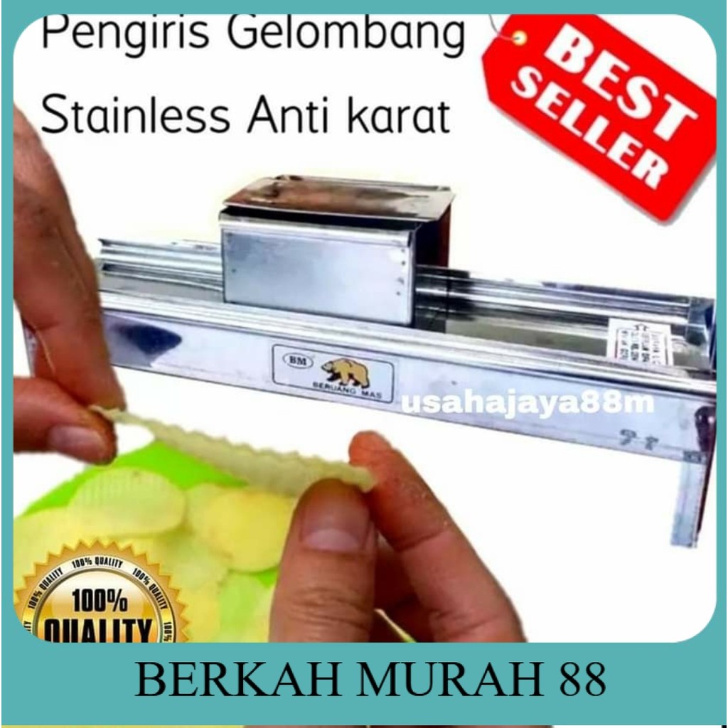 Parutan Keripik Kentang Singkong Stainless  GELOMBANG / Alat Pemotong Pasah Serbaguna Kripik Pisang 