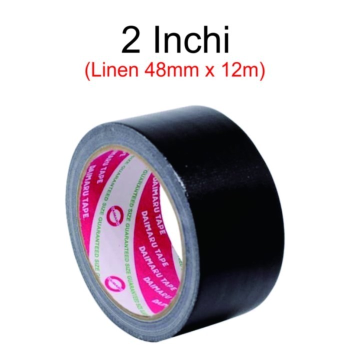 

Daimaru lakban kain linen cloth tape 2 inch / 1,5 inch / 1 inch hitam