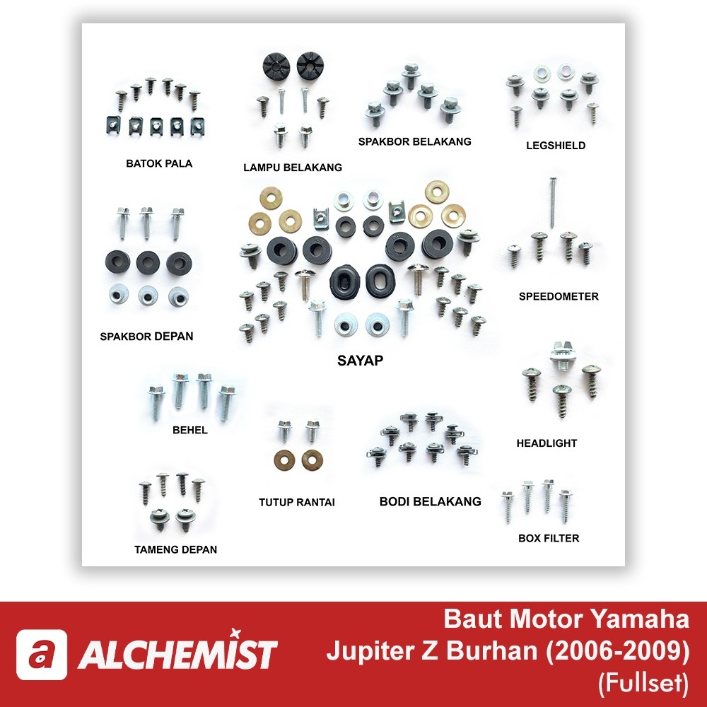 Baut Jupiter Z Burhan Full Set / Baud Yamaha Jupiter Z Burhan Full Body / COD Baut Yamaha Jupiter Z 
