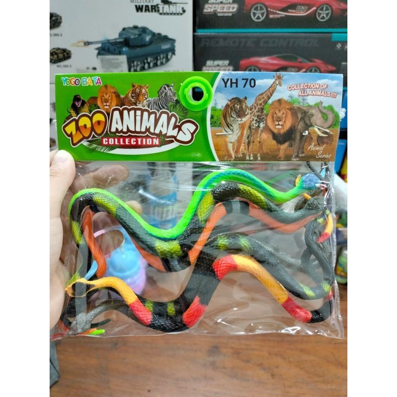 oc toys Mainan Ular Karet Kecil isi 6 ular ularan karet - Mainan Miniatur Figure Binatang Reptil