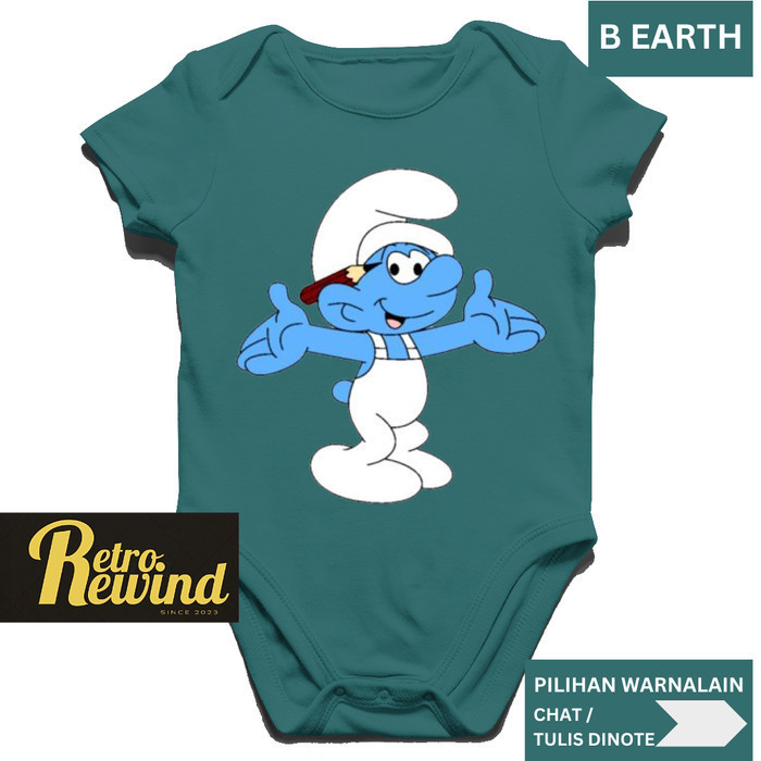 Jumper Bayi KOMIK SMURF 1 Jumper Lucu Pakaian Bayi 0-12 bln