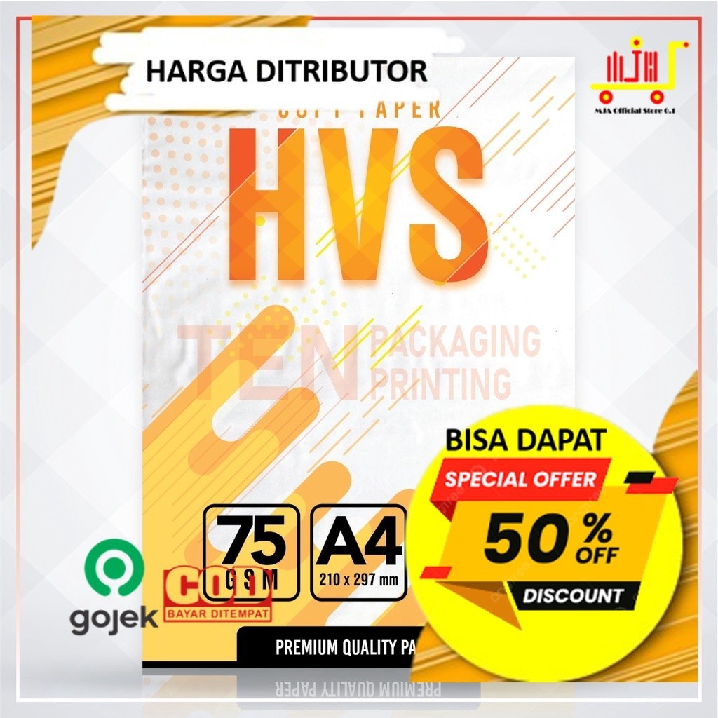 

Baru Kertas HVS A4 75gsm (Harga per Rim, Isi 500 lembar) HVS A4 Termurah Murah