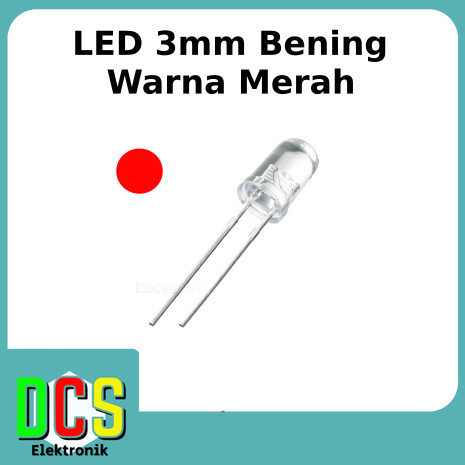 LED 3mm warna putih menyala warna merah