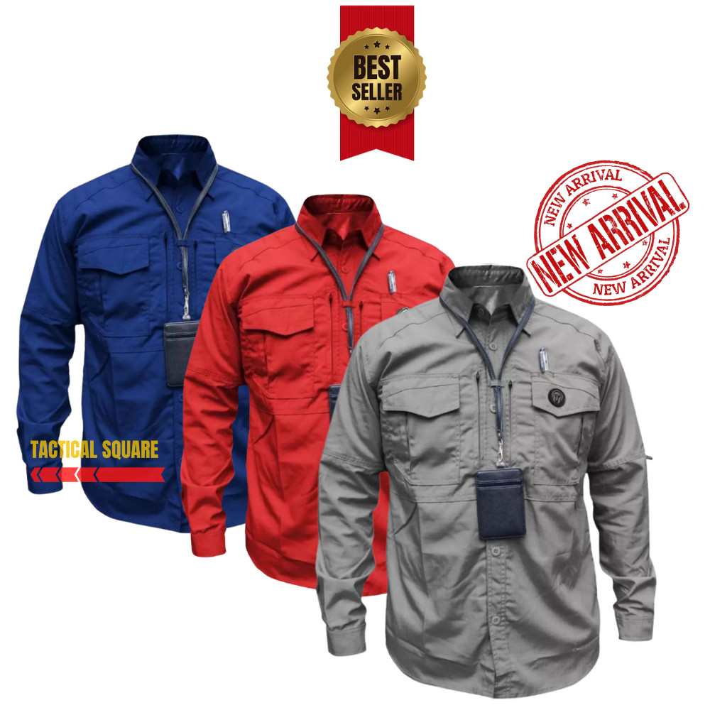 [ PENGIRIMAN EXSPRESS ] Kemeja Tactical Pria Mtac Lengan Panjang Terbaru / Baju Tactical Pria kasual